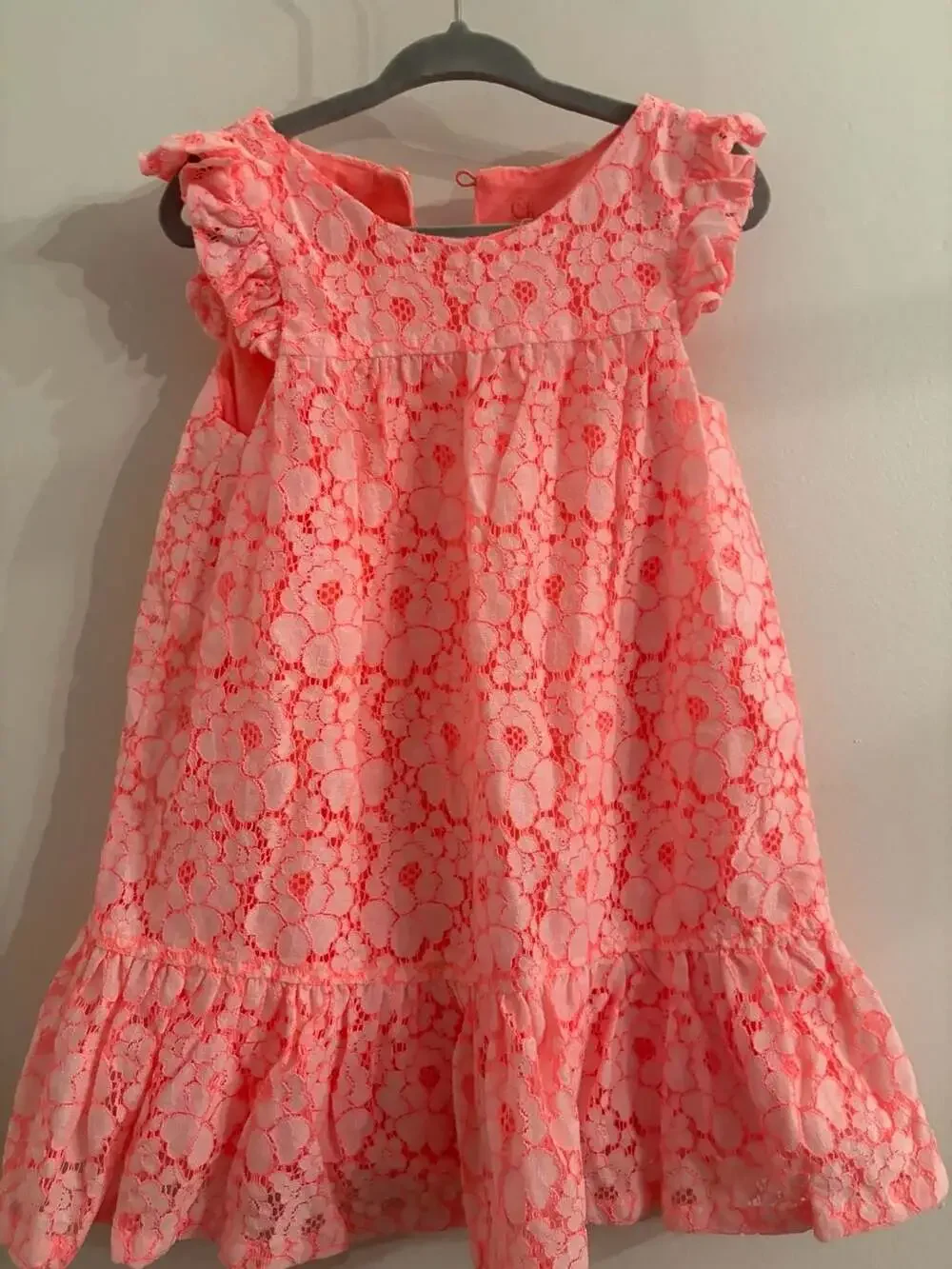 Cherokee Coral Floral Lace Ruffle Dress Size 4T